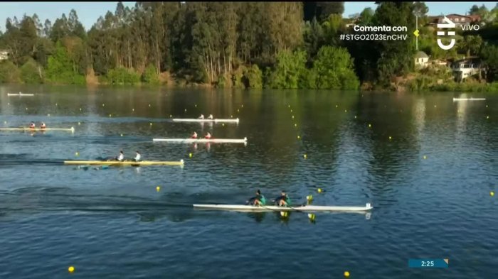 Épico final: Alvayay y Habash terrminaron terceros en su heat de remo doble par de Santiago 2023