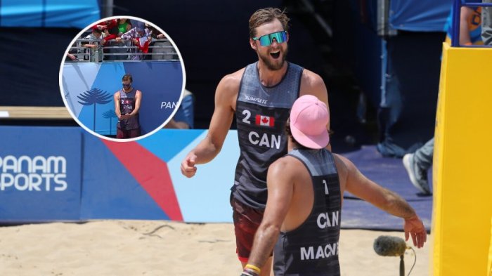 Hasta tomaron los celulares: Voleibolistas de playa canadienses tuvieron noble gesto con público chileno