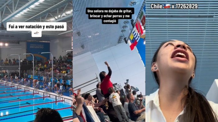 Atleta mexicana fue a ver competencia de Natación y terminó apoyando a Chile junto a mamá de Kristel Köbrich