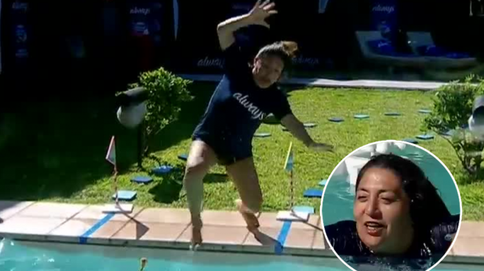 ¡Con porrazo incluido! Pincoya se resbaló y tuvo aparatosa caída en la piscina de Gran Hermano