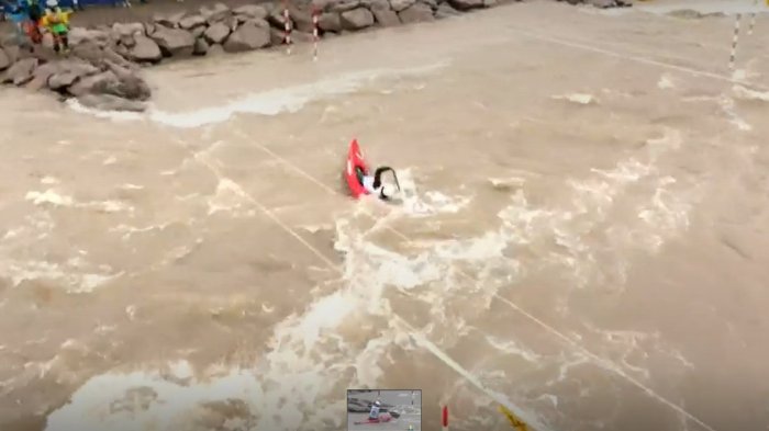 Emilia Retamales tuvo fuerte caída durante su presentación en semifinal de canotaje slalom