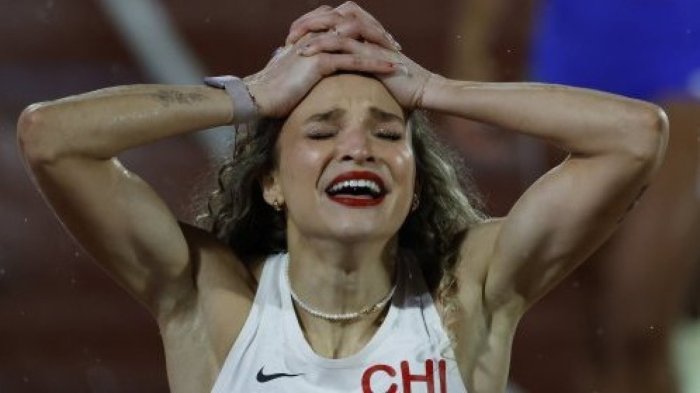 El rostro de emoción de Martina Weil tras ganar el oro en los 400 metros en Santiago 2023