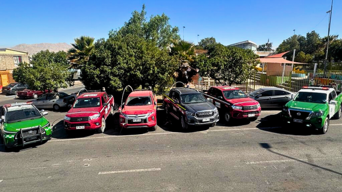 Carabineros recuperó cuatro camionetas robadas en Antofagasta: Habrían tenido como destino Bolivia