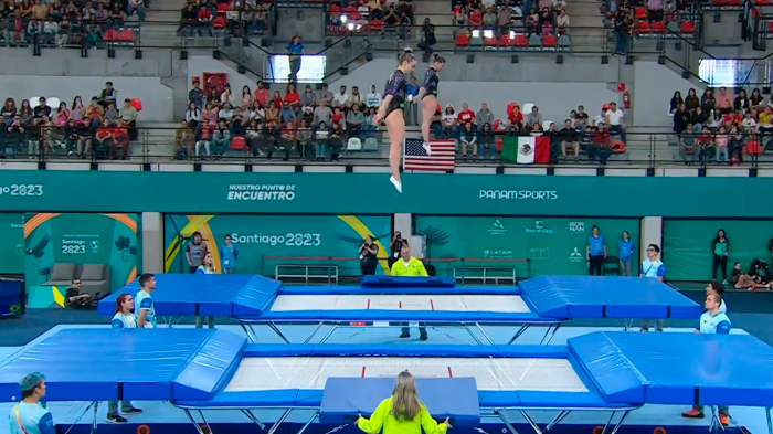 Coordinación total: Estas fueron las presentaciones de la gimnasia trampolín femenino en Santiago 2023
