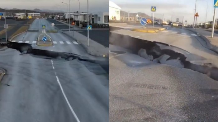 De película: Kilométricas grietas emanan vapor por las calles de Islandia tras más de mil sismos