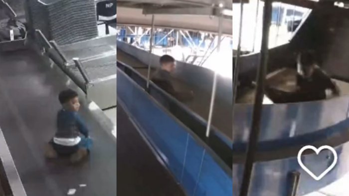 Niño fue rescatado desde cintas de equipaje en Aeropuerto de Santiago: Se coló sin ser visto