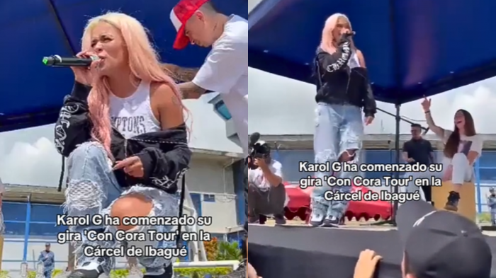 Así fue el show de Karol G en cárcel: Cantó con reos de Colombia
