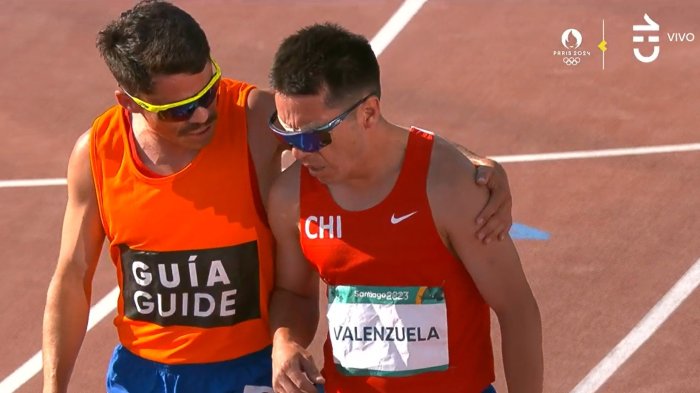 Cristian Valenzuela luchó y terminó tercero en su serie de los 1500m T11 del Para atletismo
