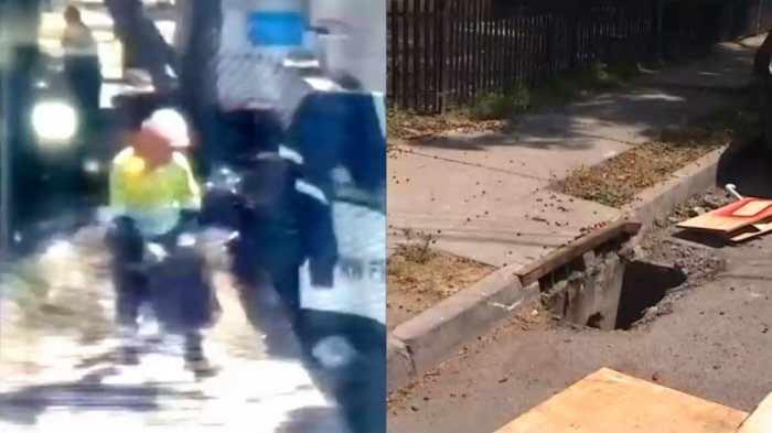 Insólito: Funcionarios municipales de Pudahuel robaron rejillas del alcantarillado a plena luz del día