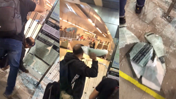Gritos y vidrios rotos: Hombre no pagó pasaje y atacó a guardia de Metro en La Cisterna