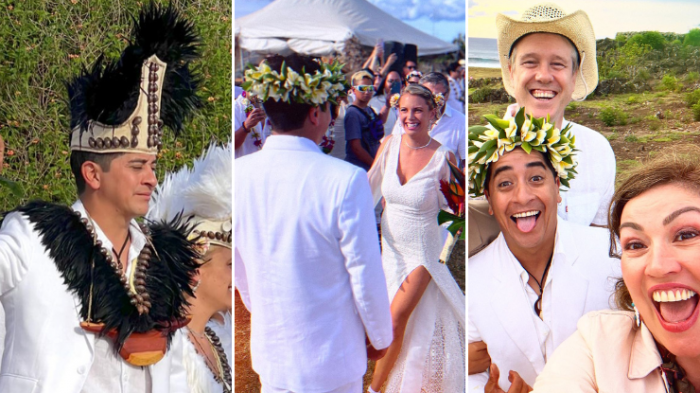 Con famosos invitados: Fernando Godoy se casó en íntima ceremonia en Rapa Nui