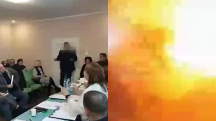 Impresionante video: Concejal ucraniano lanzó granadas en reunión y dejó 26 heridos