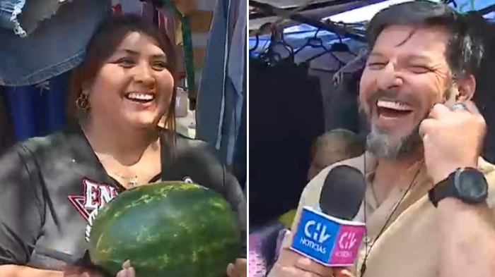 ¡Una sandía! Mujer sorprendió a Rafa Cavada con regalo en plena jornada electoral