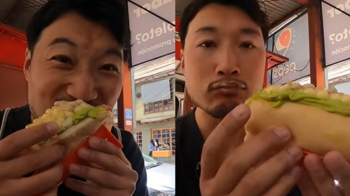 La honesta reacción de japonés youtuber al probar por primera vez completos mojados de Talca