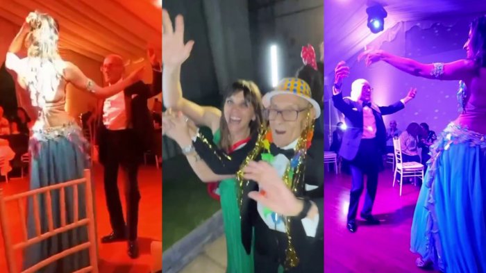 Sergio Chamy celebró con bailarinas de danza árabe y cámaras 360° su cumpleaños 90: 