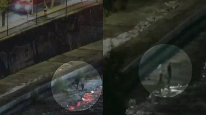 Se lanzaron al río Mapocho: Los videos de los delincuentes que intentaron escapar en Providencia