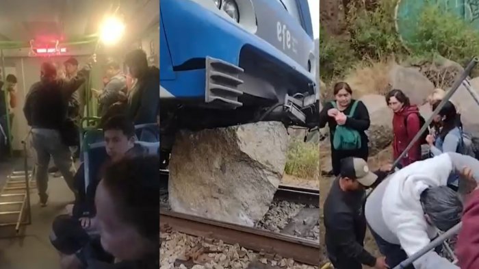 Impactantes registros del choque de un tren en Valparaíso: 