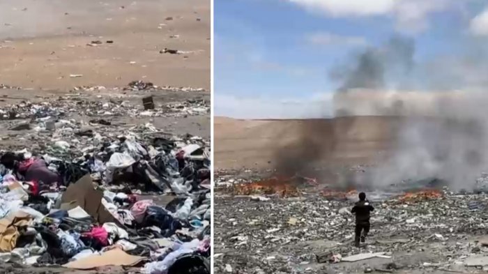 Vergonzoso: Denuncian incendios en nuevos vertederos ilegales de ropa en Atacama