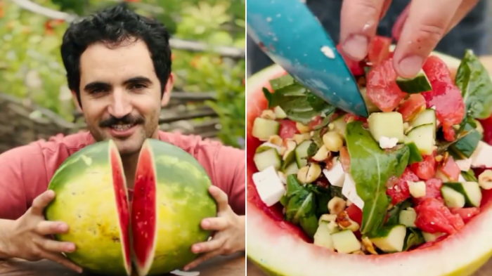Cocinero chileno abrió insólito debate al preparar ensalada de sandía: 