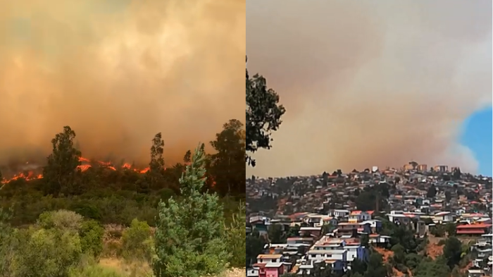 Fuego sin control: Impactantes registros del incendio en Peñuelas que tiene cortada Ruta 68