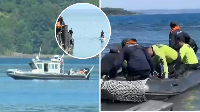 Inician trabajos para reflotar helicóptero de Sebastián Piñera del Lago Ranco