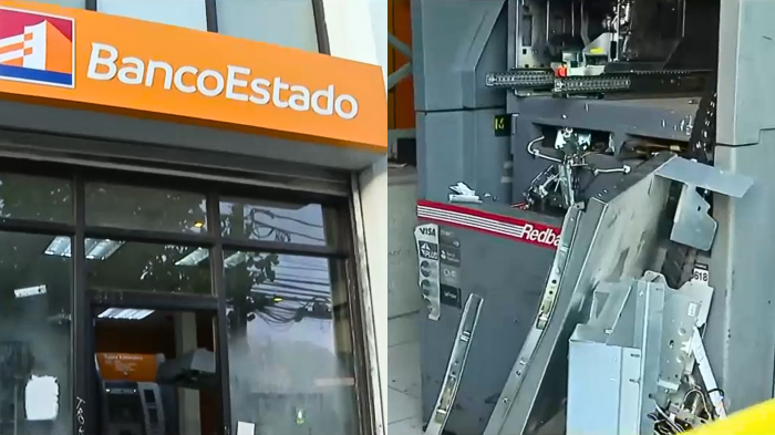 Robo frustrado a BancoEstado en La Florida deja cuatro detenidos: Delincuentes destruyeron cajeros