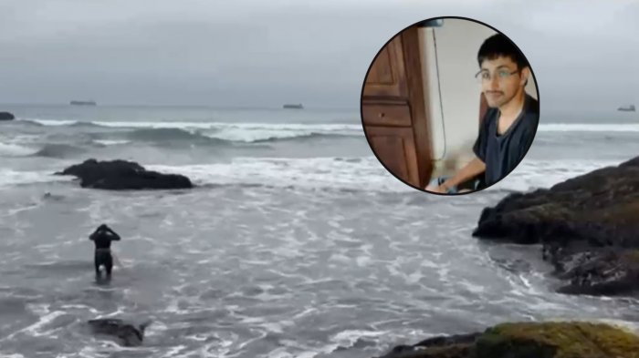 Desesperado llamado de familia tras suspensión de búsqueda de argentino que se lanzó al mar a rescatar a su sobrino