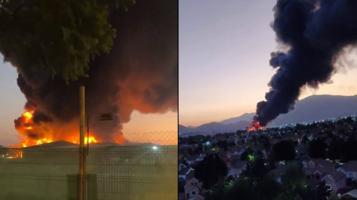 Incendio afecta a sector industrial de Pudahuel: Bomberos se encuentra combatiendo las llamas