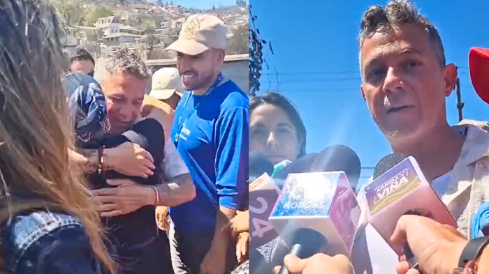 Alejandro Sanz visitó a damnificados en Viña: 