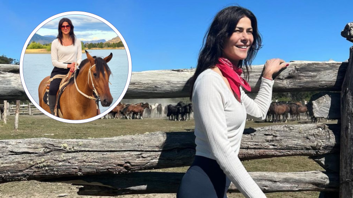 Toda una gaucha: Tonka Tomicic reapareció montando a caballo en la Patagonia