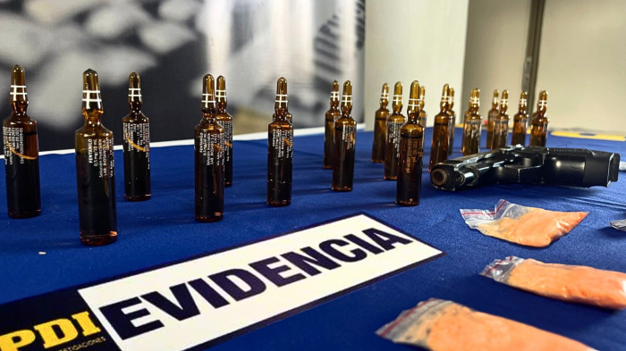 PDI incautó 22 ampollas rotuladas como fentanilo en Lota: Sujeto fue detenido por tráfico