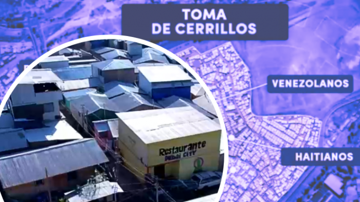 Así es el mapa de la toma de Cerrillos: Tiene 3 discotecas y está separada por nacionalidad