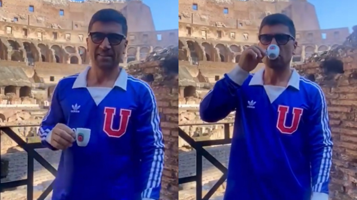 David Pizarro rompe todo y celebra el triunfo de la U desde el Coliseo Romano: 