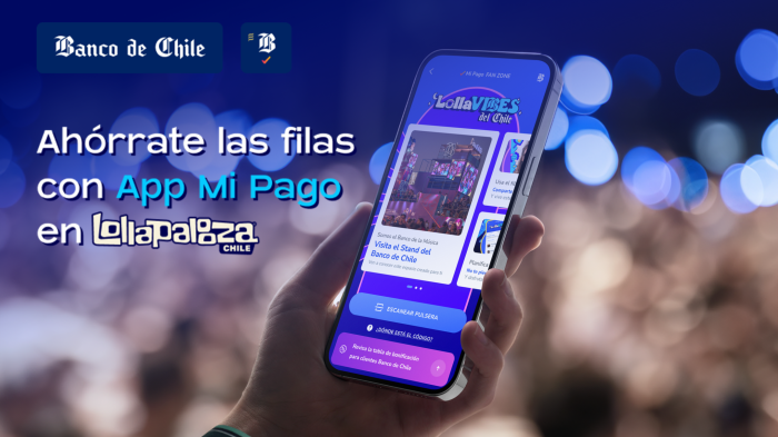 ¡Evita las filas en Lollapalooza 2024! Banco de Chile bonificará a quienes recarguen su pulsera con Mi Pago