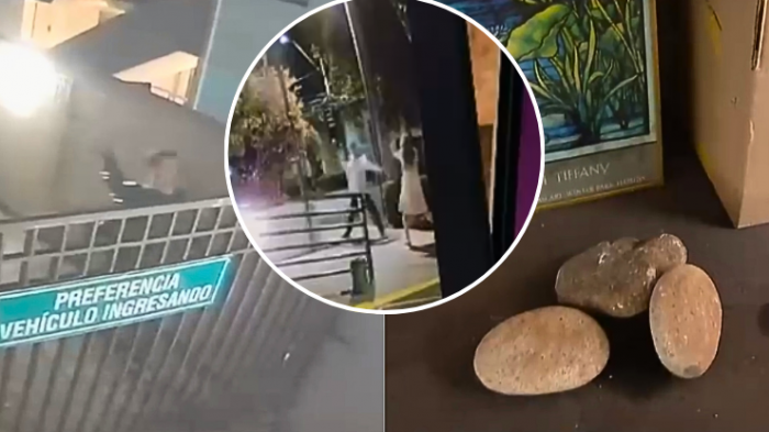 Hasta con piedras: Los otros registros de la cobarde agresión de ex pareja a mujer en Las Condes