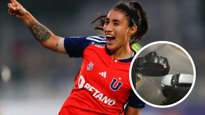 Futbolista de Universidad de Chile, Yessenia Huenteo, sufrió violento portonazo