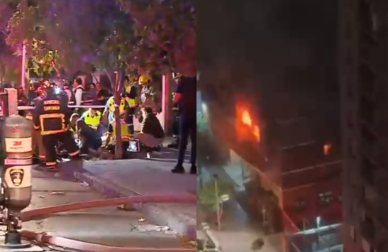Grave incendio en segundo piso de edificio en Santiago Centro: Llamas salían por la ventana