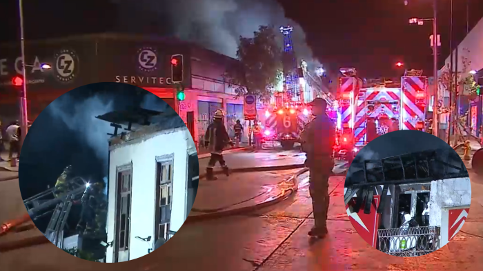 Grave incendio afectó a viviendas y locales comerciales en el centro de Santiago