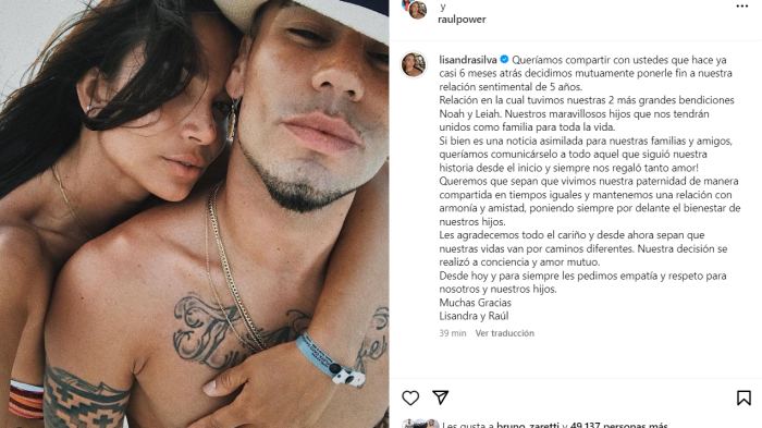 Lisandra Silva confirma las sospechas y anuncia quiebre definitivo con Raúl Peralta