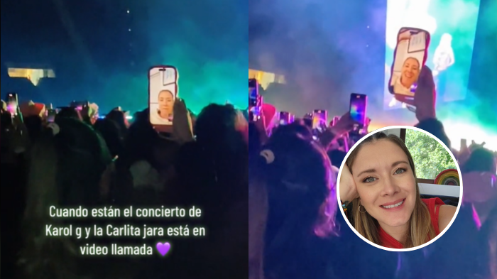 La particular aparición de Carla Jara en concierto de Karol G que se viralizó: 