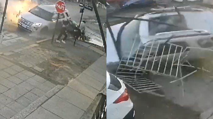 VIDEO | Peatón fue atropellado en medio de persecución policial por sujetos que escaparon en auto robado
