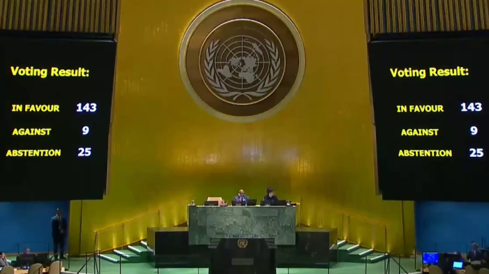 Asamblea General aprueba ampliar derechos a Palestina y exhorta su integración plena a la ONU