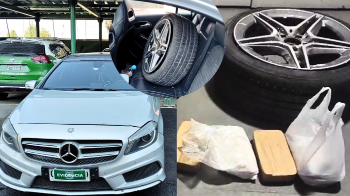 Más de 30 mil dosis en una llanta: Carabineros detuvo a sujeto que ocultó drogas en vehículo robado