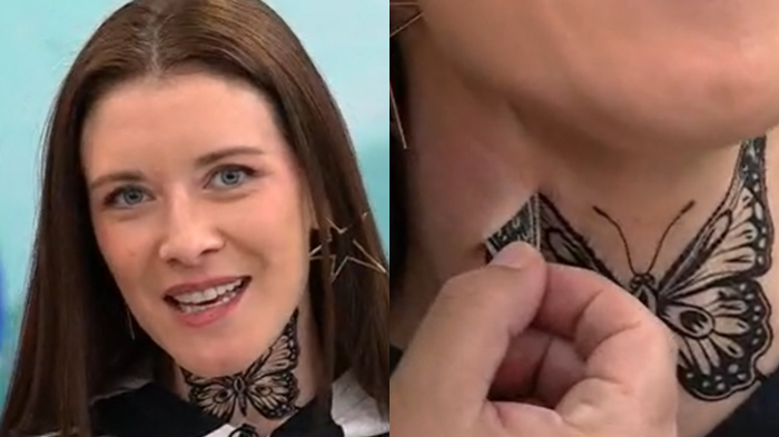 Carla Jara reveló la verdad y el significado del “tatuaje” en el cuello: “Una mentirita piadosa”