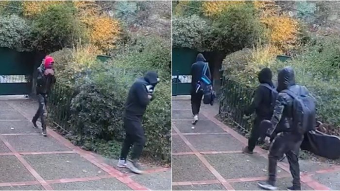 Sujeto fue maniatado en violento robo en Lo Barnechea: Cámaras captaron escape de delincuentes