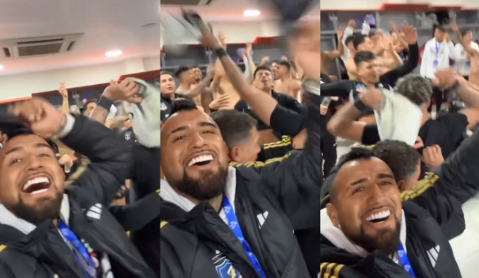 El eufórico festejo de Arturo Vidal tras clasificación de Colo Colo a octavos de la Libertadores