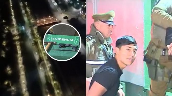 5 detenidos en persecución en Providencia: Encontraron arma, martillo y cuchillo en auto robado