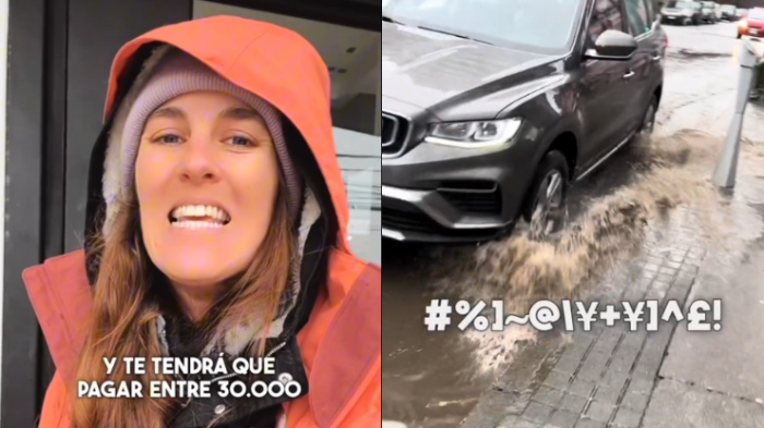 “Mala leche”: Tiktoker argentina hizo furioso descargo tras ser mojada por conductor en Concepción