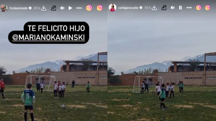 ¿Fueron juntos? Carla Jara y Francisco Kaminski registraron partido de su hijo en redes sociales