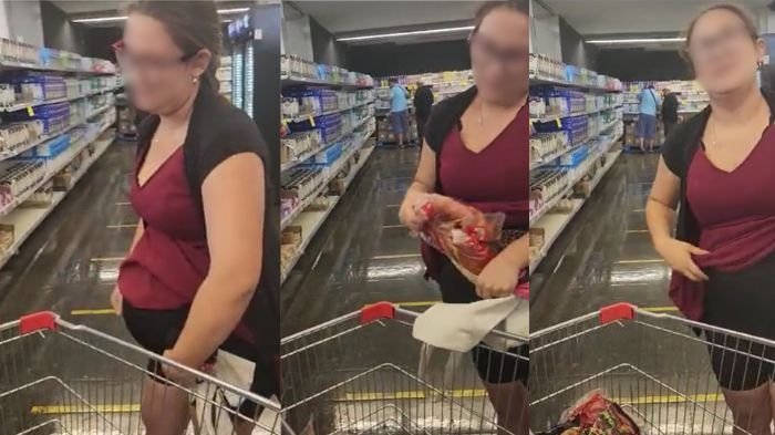 Se hizo pasar por embarazada pero se llevaba carne: Viralizan intento de robo en supermercado